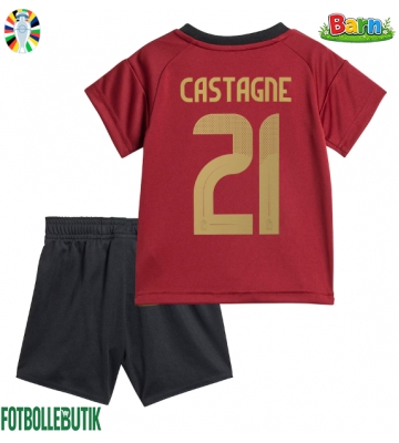 Belgien Timothy Castagne #21 Hemmaställ Barn EM 2024 Kortärmad (+ Korta byxor)